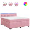 vidaXL Boxspring met matras fluweel roze 180x200 cm
