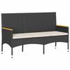 vidaXL Tuinbank 3-zits met kussens poly rattan zwart