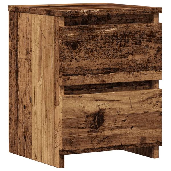 vidaXL Nachtkastjes 2 st 30x30x40 cm bewerkt hout oud houtkleurig