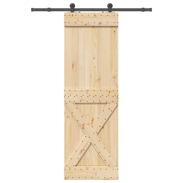 vidaXL Schuifdeur met beslag 70x210 cm massief grenenhout