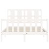vidaXL Bedframe met hoofdbord massief hout wit