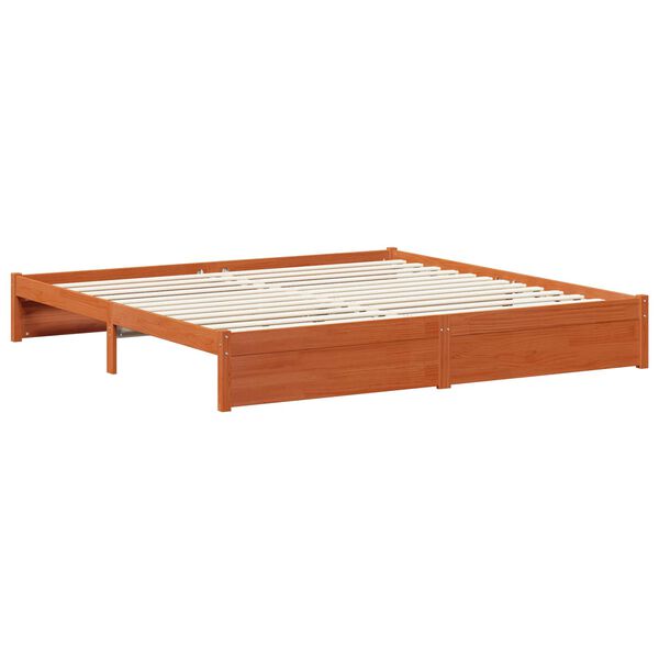 vidaXL Bedframe met lade Wasbruin 200 x 200 cm Massief Vurenhout