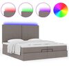 vidaXL Ottoman bed met matrassen en LED's 200x200cm stof taupe