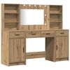 vidaXL Make-up tafel set met LED 3 st Artisan Eiken Bewerkt hout