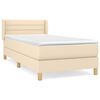 vidaXL Boxspring met matras stof cr&egrave;mekleurig 80x200 cm