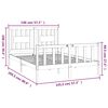vidaXL Bedframe met hoofdbord massief grenenhout wit 140x200 cm