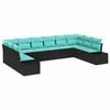 vidaXL Tuin Sofa Set 10 st Zwart poly rattan