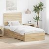 vidaXL Bedframe met hoofdeinde Sonoma Eiken 90 x 190 cm Bewerkt hout