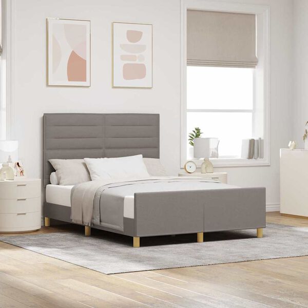 vidaXL Bedframe met hoofdeinde Taupe 160 x 200 cm Stof