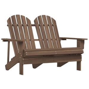 vidaXL Tuinstoel 2-zits Adirondack massief vurenhout bruin
