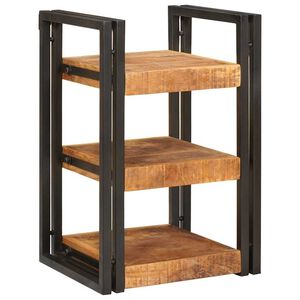 vidaXL Nachtkastje Bruin en zwart 38 x 33 x 58 cm Massief Mango Hout