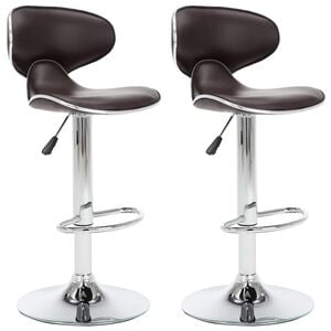 vidaXL Barstoelen 2 st kunstleer bruin