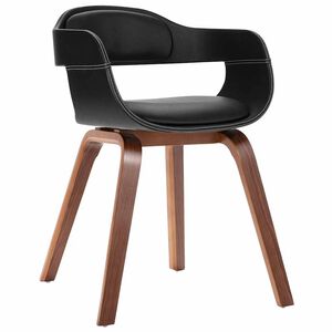 vidaXL Eetkamerstoel gebogen hout en kunstleer