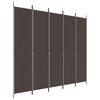 vidaXL Kamerscherm met 5 panelen 250x220 cm stof bruin