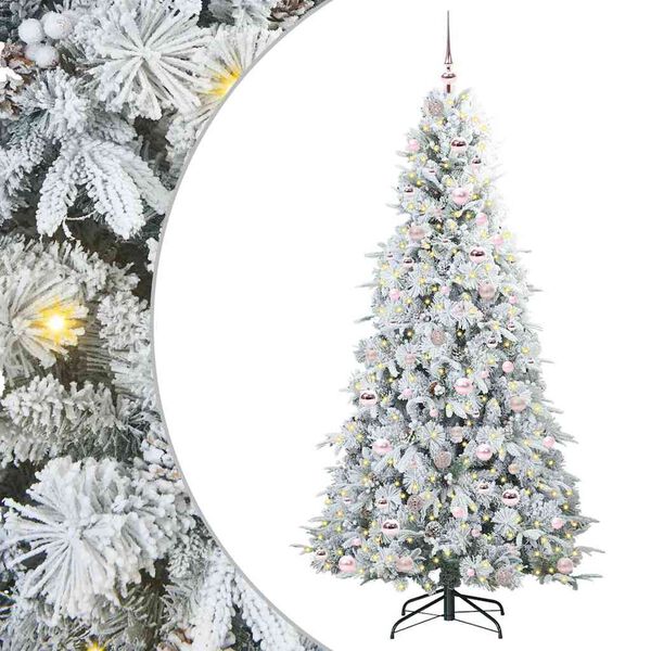 vidaXL Kunstmatige Inklapbare Kerstboom Wit 210 cm PE en PVC