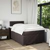 vidaXL Boxspring met matras stof donkerbruin 120x190 cm