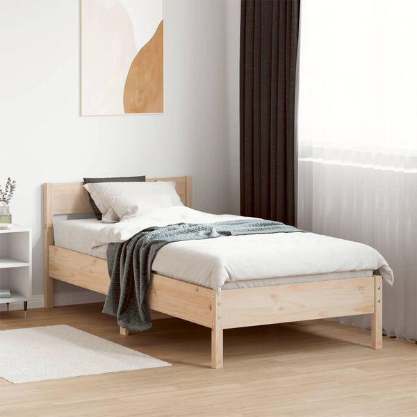 vidaXL Bedframe zonder matras massief grenenhout 75x190 cm