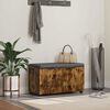 vidaXL Halbank met kussen met opslag Gerookt eiken 80 x 46 x 46 cm