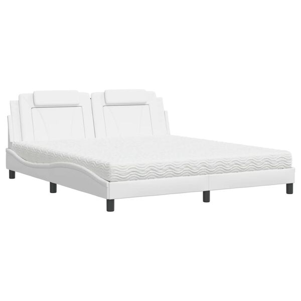 vidaXL Bed "Viana" met matras kunstleer wit 180x200 cm
