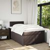 vidaXL Boxspring met matras stof donkerbruin 120x190 cm