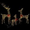 vidaXL Rendier Familie met 300 LED 3 pcs Warmwit 67 x 26 x 127 cm PET