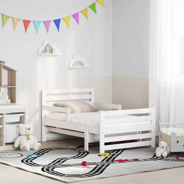 vidaXL Bedframe met matras Wit 80 x 200 cm Massief grenenhout