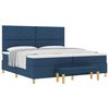 vidaXL Boxspring bed met matras met hoofdeinde Blauw 200 x 200 cm Stof