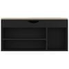 vidaXL Schoenenbank met kussen 104x30x49 cm bewerkt hout zwart