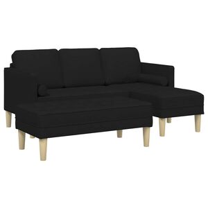 vidaXL Bankstel 2 st Zwart Polyester