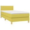 vidaXL Boxspring met matras en LED stof groen 90x200 cm