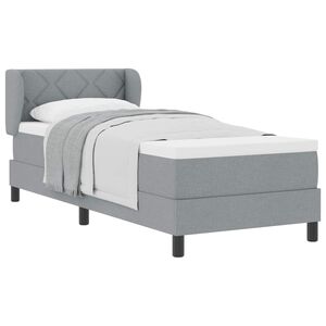 vidaXL Boxspringbed met hoofdeinde Lichtgrijs 80 x 200 cm Stof