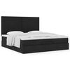 vidaXL Ottoman bed met matras 180x200cm stof zwart