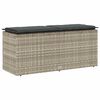 vidaXL Tuinbank met kussen 110x40x44 cm poly rattan lichtgrijs