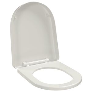 vidaXL Toiletbril soft-close vierkant wit