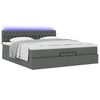 vidaXL Ottoman bed met matrassen en LED's 200x200cm stof donkergrijs
