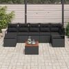 vidaXL Tuinbankenset met opslag 8 pcs Zwart poly rattan