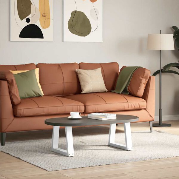 vidaXL Salontafelpoten 2 st V-vormig 30x(30-31,3) cm staal wit