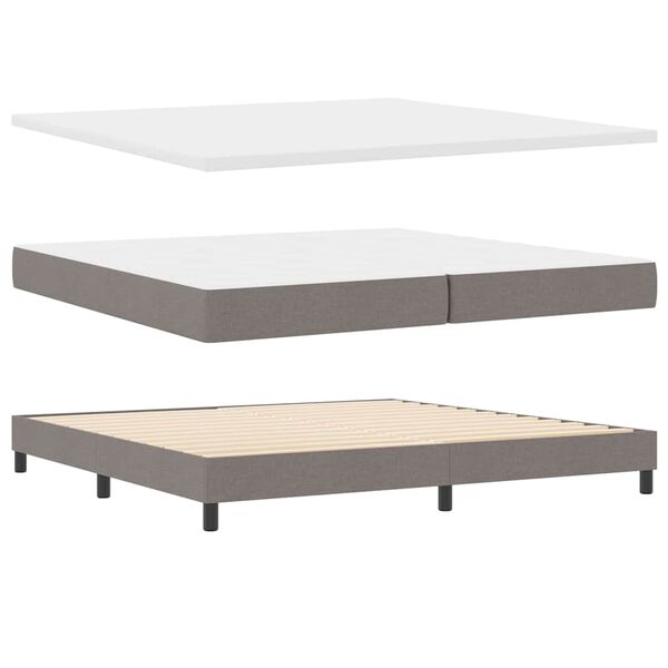 vidaXL Boxspringbed met matras Taupe 200 x 200 cm Polyester