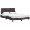 vidaXL Bed met matras stof donkerbruin 140x190 cm