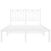vidaXL Bedframe met hoofdbord metaal wit 120x200 cm