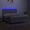 vidaXL Boxspring met matras en LED stof lichtgrijs 160x200 cm