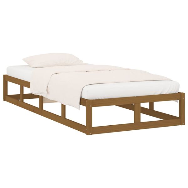 vidaXL Bedframe massief hout honingbruin 100x200 cm