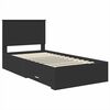 vidaXL Bedframe met lade Zwart en Zilver 90 x 200 cm Bewerkt hout