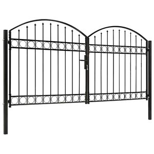 vidaXL Hekpoort ASSEN dubbele deur met gebogen bovenzijde staal 300x125 cm
