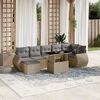vidaXL 8-delige Loungeset met kussens poly rattan beige
