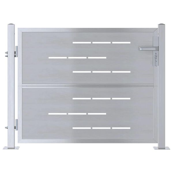 vidaXL Tuinpoort met slot Zilver 100 x 75 cm Roestvrij staal