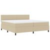 vidaXL Boxspringbed Lichtgrijs en wit. 200 x 200 cm Katoen Stof