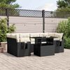 vidaXL 7-delige Loungeset met kussens poly rattan zwart