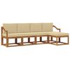 vidaXL Buiten bankenset 5 pcs Natuurlijk en Beige Massief Acaciahout