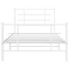 vidaXL Bedframe met hoofd- en voeteneinde metaal wit 100x200 cm